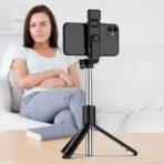 Tripod with LED Fill Light, Phone Bluetooth Selfie Stick  (Black, Remote Included) - Image 7