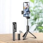 Tripod with LED Fill Light, Phone Bluetooth Selfie Stick  (Black, Remote Included) - Image 3