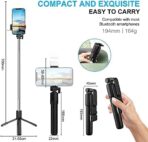 Tripod with LED Fill Light, Phone Bluetooth Selfie Stick  (Black, Remote Included) - Image 6
