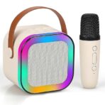 K12 Wireless Karaoke Sound System Speaker with Mic | Mini & Portable Speaker RGB Light Effect for Gift Present